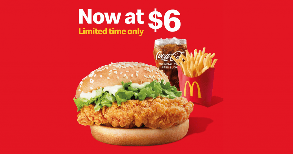 McDonald's S'pore offering  McSpicy Extra Value Meal (U.P. .30) for a limited time from 21 Apr 22