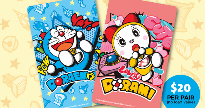 New Doraemon & Dorami EZ-Link cards will be available from 29 Apr 22