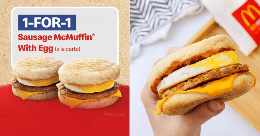 McDonald's Has 1-FOR-1 Sausage McMuffin with Egg From 17 - 18 May 22