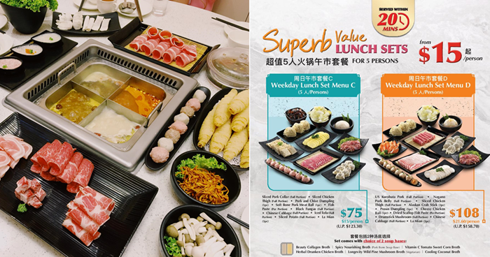 Beauty in the Pot is offering value lunch sets from S/person on weekdays from 3 Oct 22
