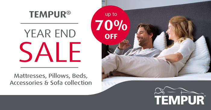 TEMPUR Year End Sale - Up to 70% off luxury bedding and accessories (27 – 30 Oct 2022)