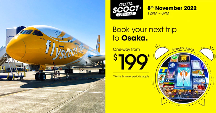 Scoot runs 1-day sale offering promo fares to KL, Seoul, Tokyo and more from S! Book by 20:00 hrs on 8 Nov 22