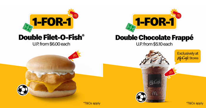 McDonald's Has 1-FOR-1 Deals On Double Filet-O-Fish, Double Chocolate Frappe & More From 8 - 9 Dec 22