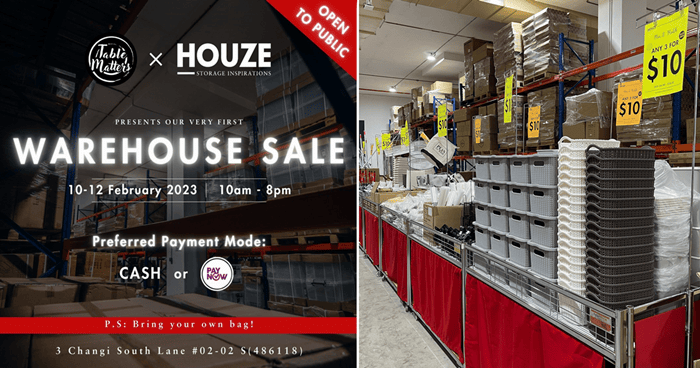 HOUZE Warehouse Sale Has Up To 85% Off Household Supplies From 10 - 12 Feb 23, Price Starts From 