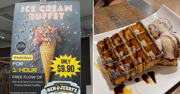 .90++ Eat-All-You-Can Ben & Jerry's Ice Cream & Waffles Buffet At This Cafe In The East