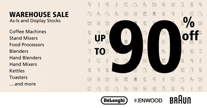 De'Longhi Warehouse Sale Has Up To 90% Off Coffee Machines, Toasters, Kettles & More From 16 - 19 Mar 23