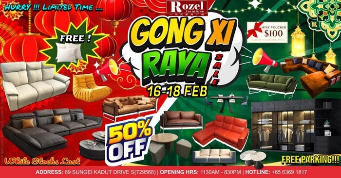 Exclusive Pre Raya Sale at Rozel Furnishing: Feb 16th-18th, 2024! Immerse yourself in unparalleled savings with irresistible discounts of up to 30% on a carefully curated selection of premium-quality furniture