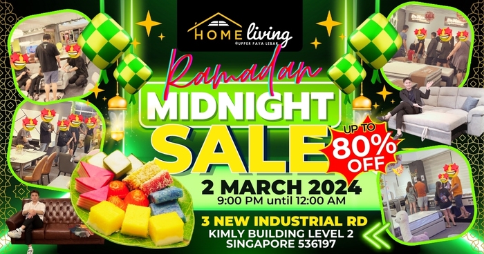 Home Living is inviting you to their Pre-Ramadan Midnight Sale on 2 March, light refreshments provided.