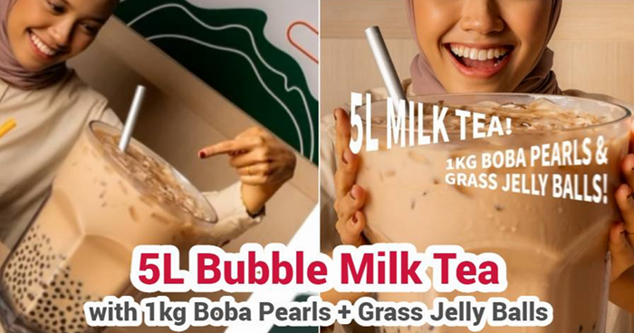 Taiwanese eatery in SG selling 5-litre Bubble Tea with 1kg Boba Pearls for $28.80++