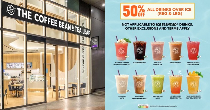 The Coffee Bean & Tea Leaf offering 50% off your favourite iced beverages from 8 Apr 24