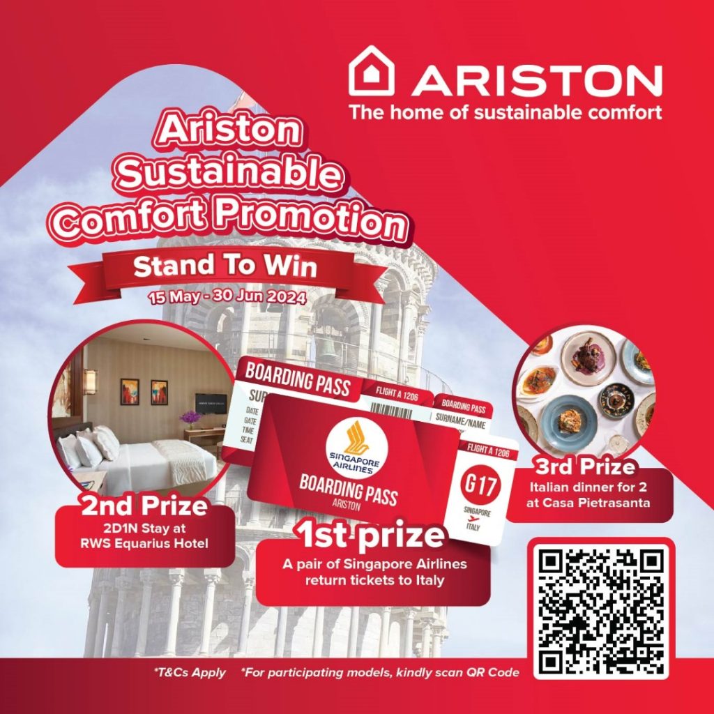 Ariston Sustainable Comfort Promotion: Stand-to-Win A Pair of Singapore Airlines Return Tickets to Italy, A Luxurious 2D1N Stay at RWS Equarius Hotel, or An Italian Dinner for Two! - 27